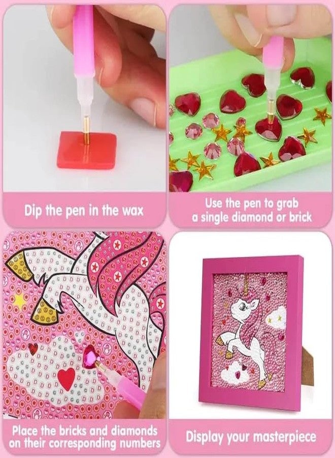 BLiSS HUES 5D Unicorn Diamond Painting Kits for Kids with Wooden Frame Cute Animal Art and Crafts for Kids Ages (6-12) Diamond Painting Frame (Mermaid Diamond Art) - Image 5